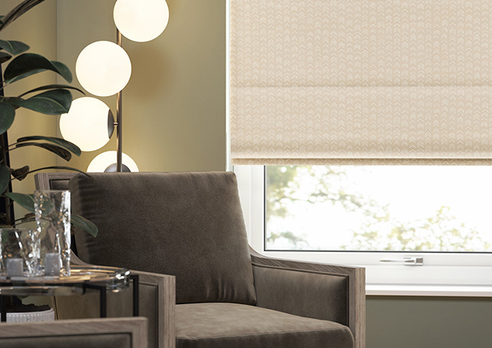 Rolling Hills Velvet, Natural - Motorised Roman Blind - Image 5